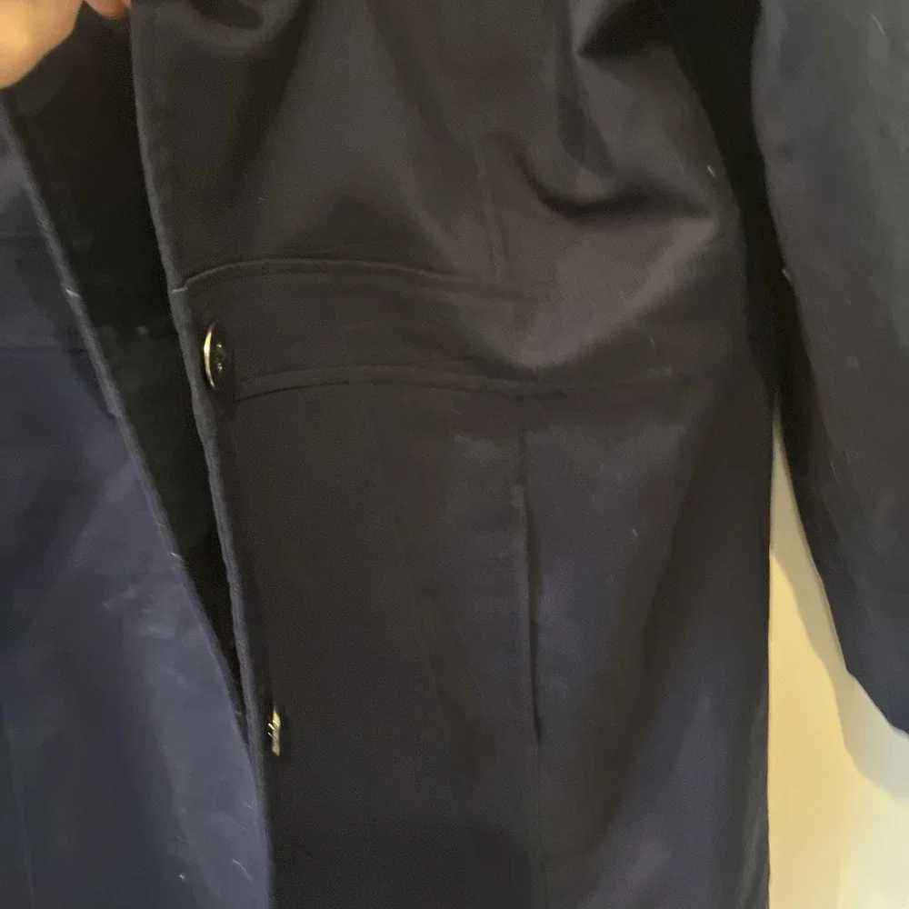 Isaac Mizrahi Women's Navy Trench Coat, Sz 12, spring, Iconic,Classic, Hood prep